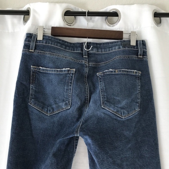 Paige Jacqueline Straight Jeans Womens 28 Blue Stretch 27" Inseam Frayed Hem - Picture 9 of 14